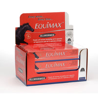 Virbac Equimax allwormer for horses, retail display carton of oral paste syringes