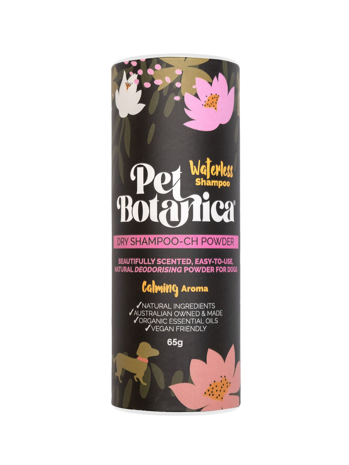 Pet Botanica Dry Shampoo for Dogs Calming Aroma pack front