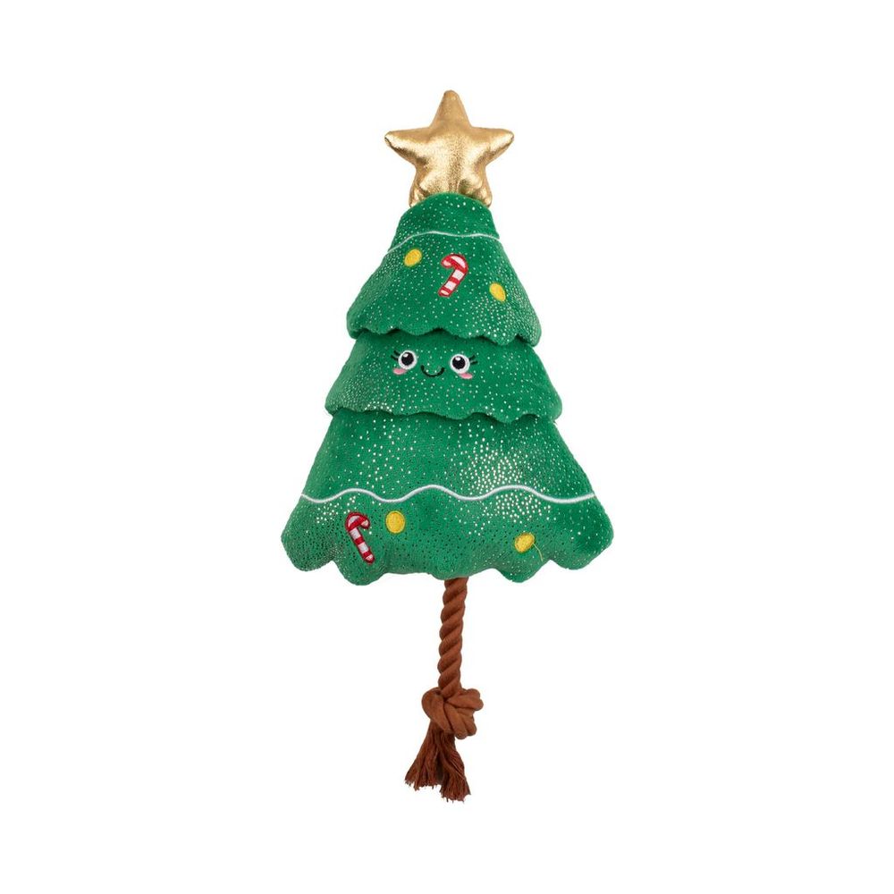 Fringe Studio Christmas Plush Squeaker Dog Toy - Fir Real Fun Ahead - Default Title | PeekAPaw Pet Supplies