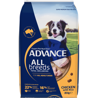ADVANCE All Breed Adult Dry Dog Food Chicken with Rice - 20kg | PeekAPaw Pet Supplies