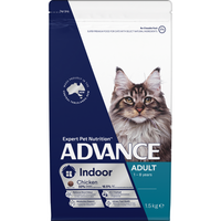ADVANCE Indoor Adult Dry Cat Food Chicken - 1.5kg | PeekAPaw Pet Supplies