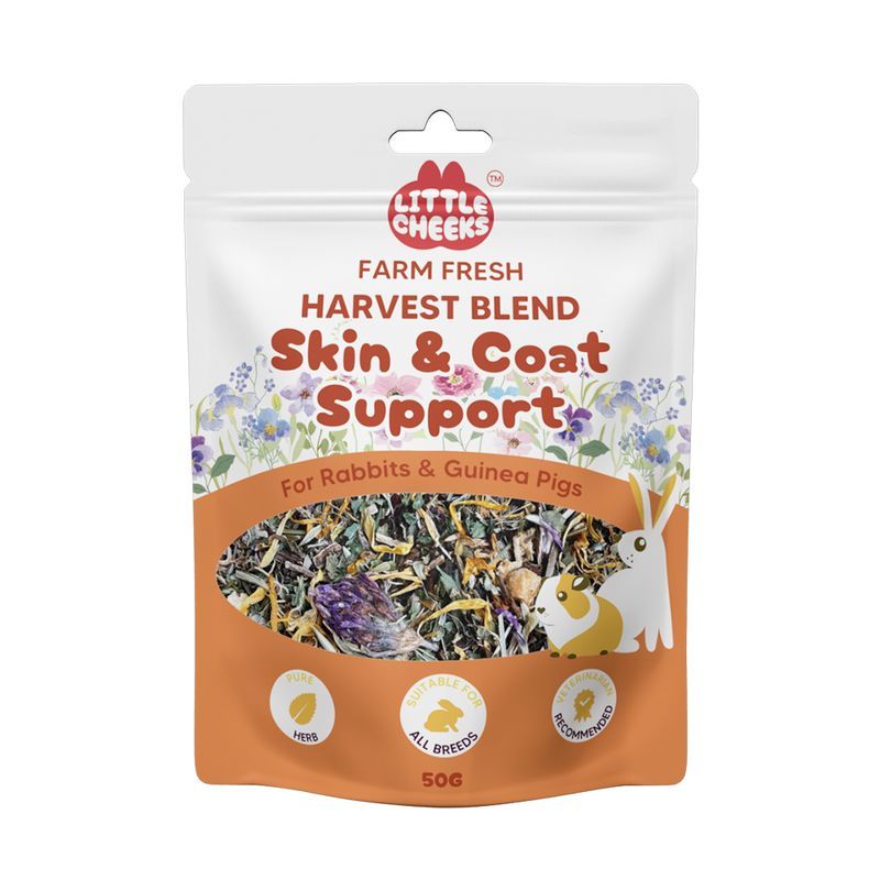 Little Cheeks Harvest Blend Skin and Coat Support small animal treat 50g