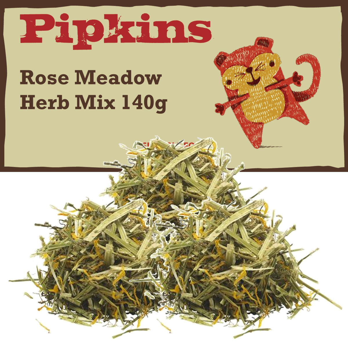 Pipkins Small Pet Rose Meadow Herbs Mix 140g forage tube