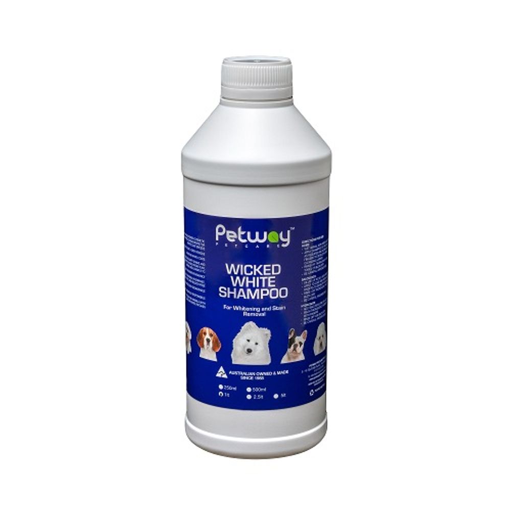 Petway Petcare Wicked White Whitening & Stain Removal Shampoo - 1L | PeekAPaw Pet Supplies