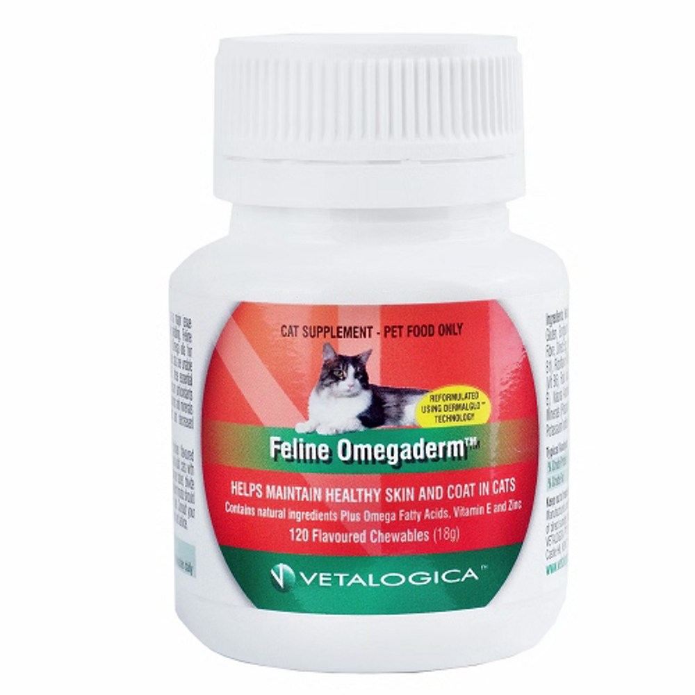 Vetalogica Feline OmegaDerm Chews for Cats - 120 Chews | PeekAPaw Pet Supplies
