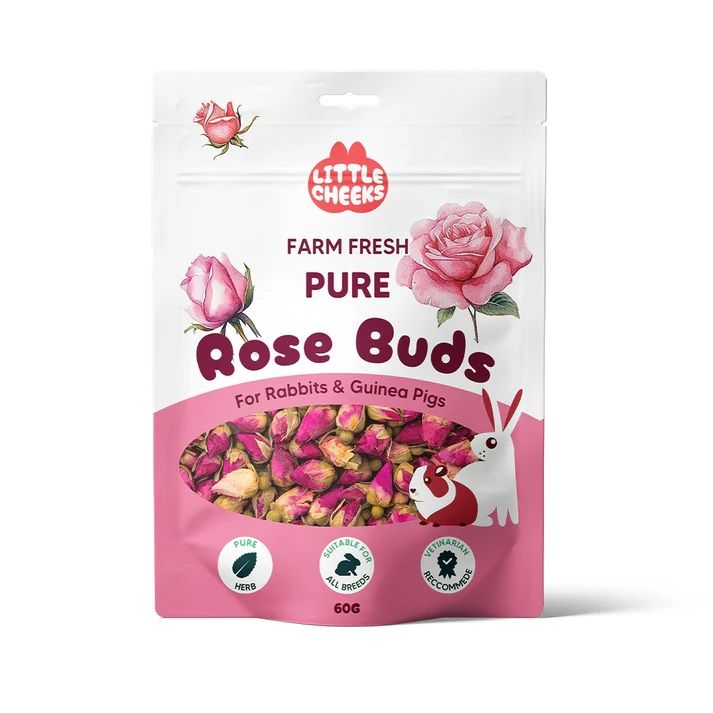Little Cheeks Farm Fresh Pure Rose Buds 60g pouch, front of pack