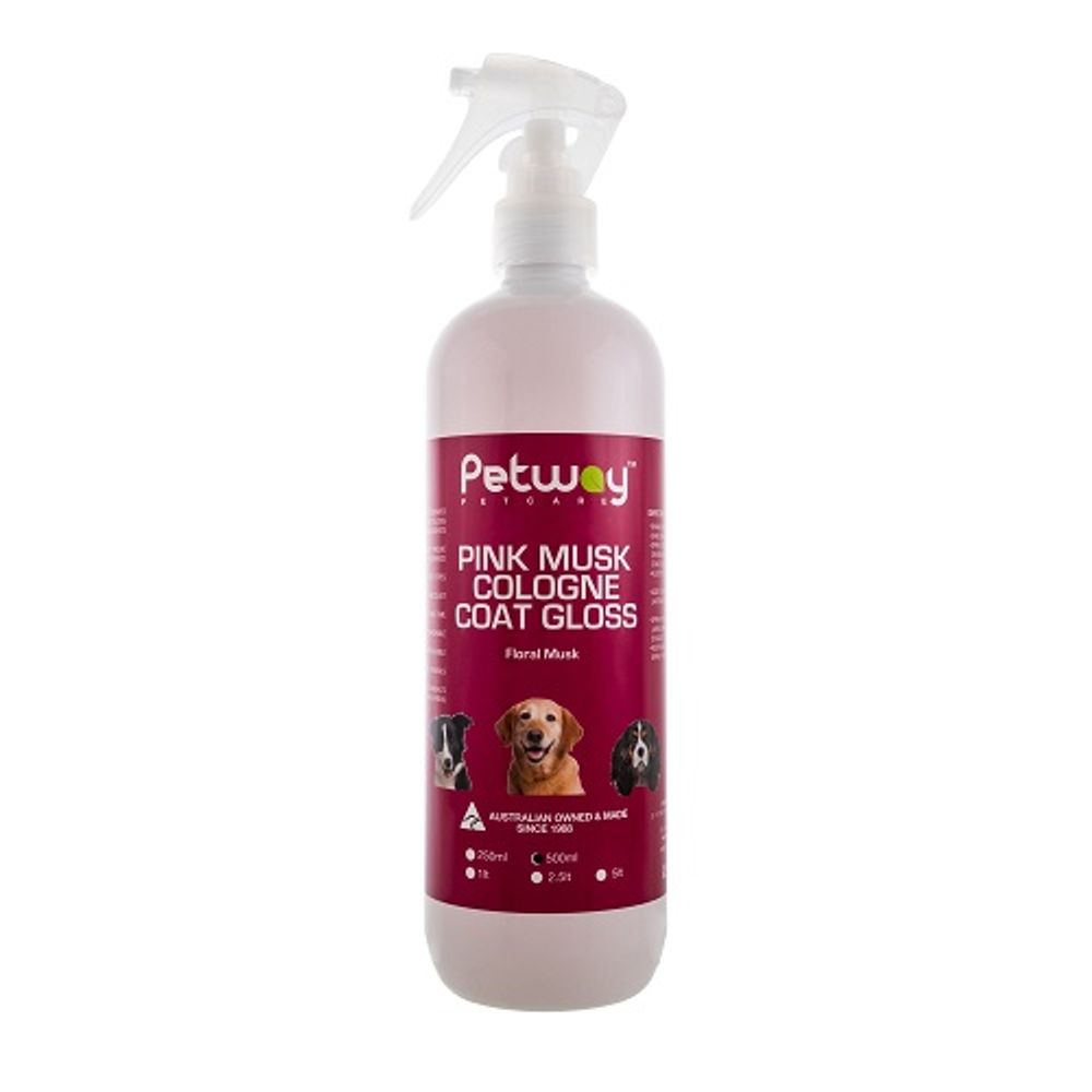 Petway Petcare Pink Musk Cologne Coat Gloss - 500ml | PeekAPaw Pet Supplies