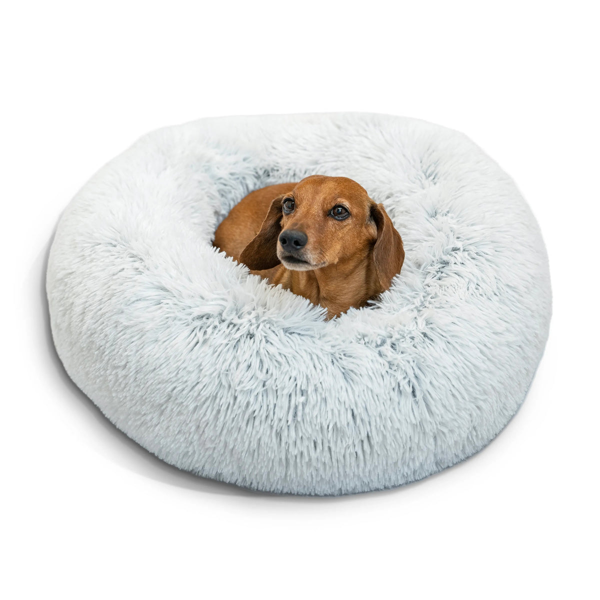 Best Friends by Sheri Original Calming Donut shag bed, Small 58cm, Frost