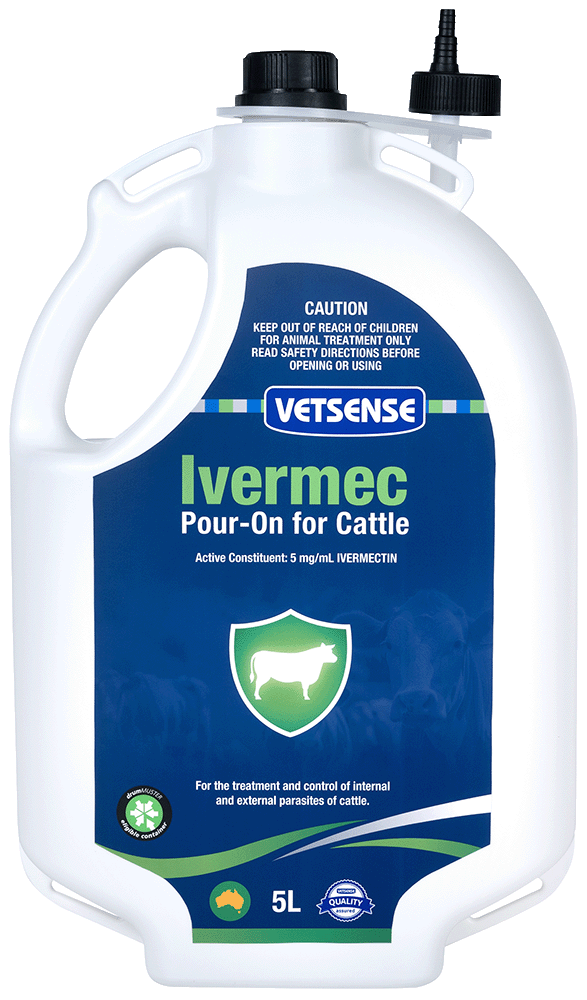 Vetsense Ivermec Pour-On for Cattle 5L pack