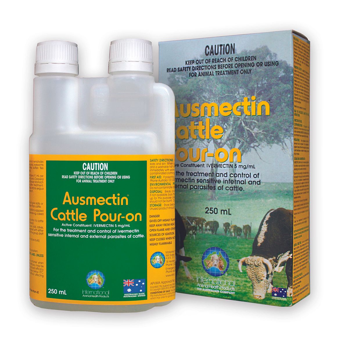 Ausmectin Cattle Pour-On Parasite Treatment - International Animal Health pack front
