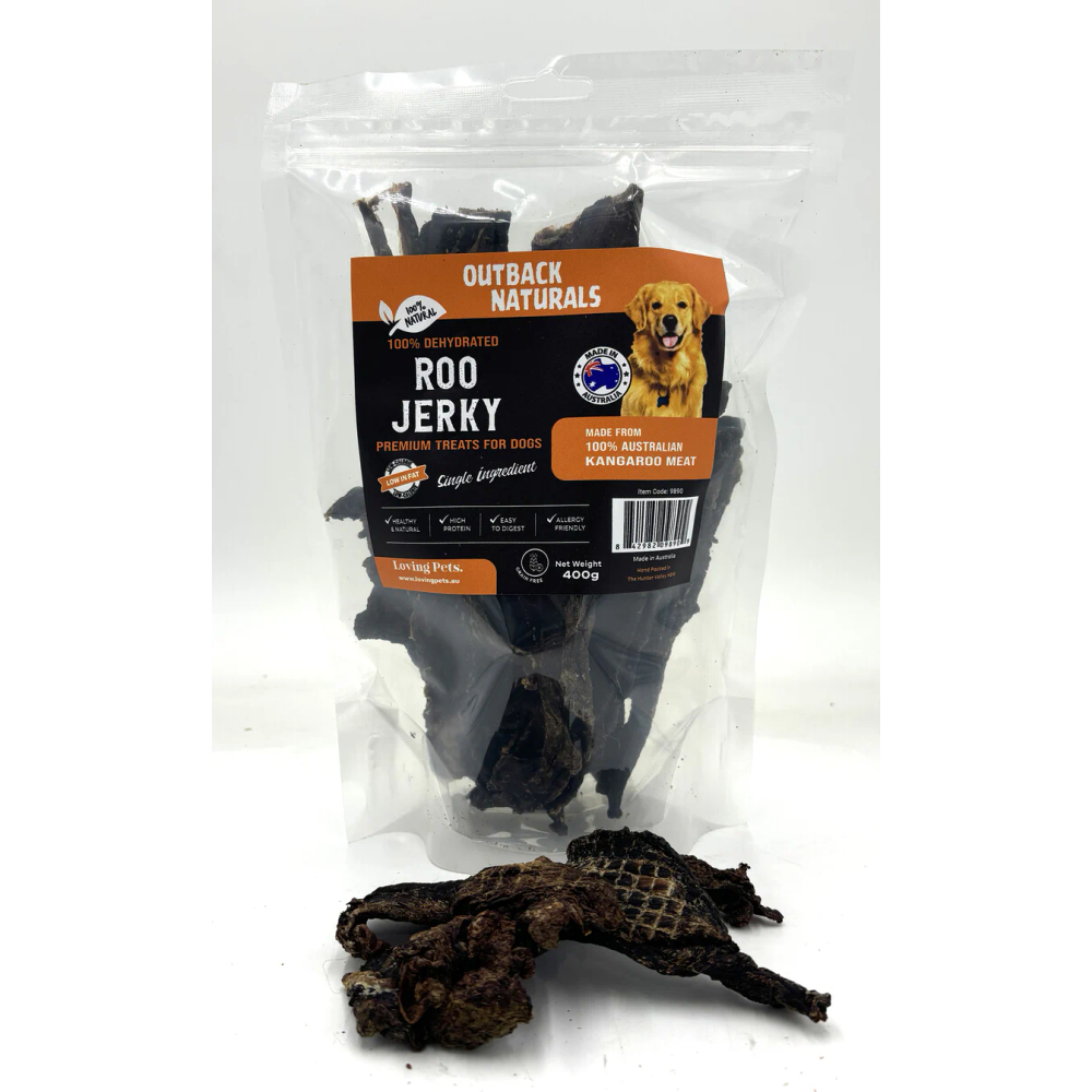 Loving Pets Roo Jerky Dog Treats - 400g | PeekAPaw Pet Supplies