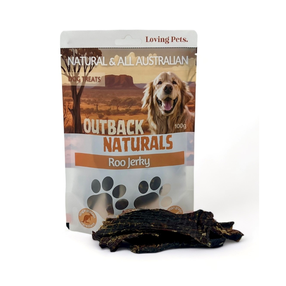 Loving Pets Roo Jerky Dog Treats - 100g | PeekAPaw Pet Supplies