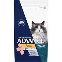 ADVANCE Healthy Ageing Adult Dry Cat Food Chicken - 2kg | PeekAPaw Pet Supplies