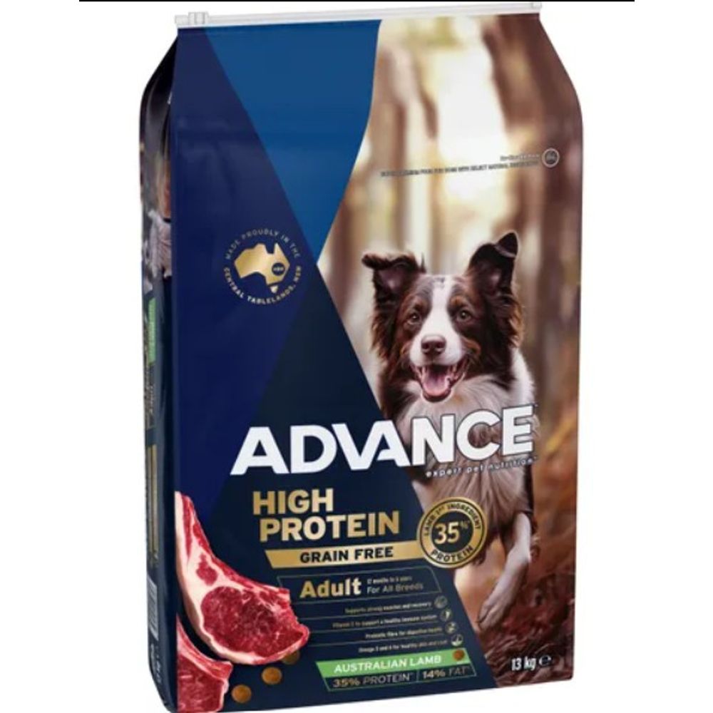 ADVANCE High Protein Grain Free Adult Dry Dog Food Lamb - 13kg | PeekAPaw Pet Supplies