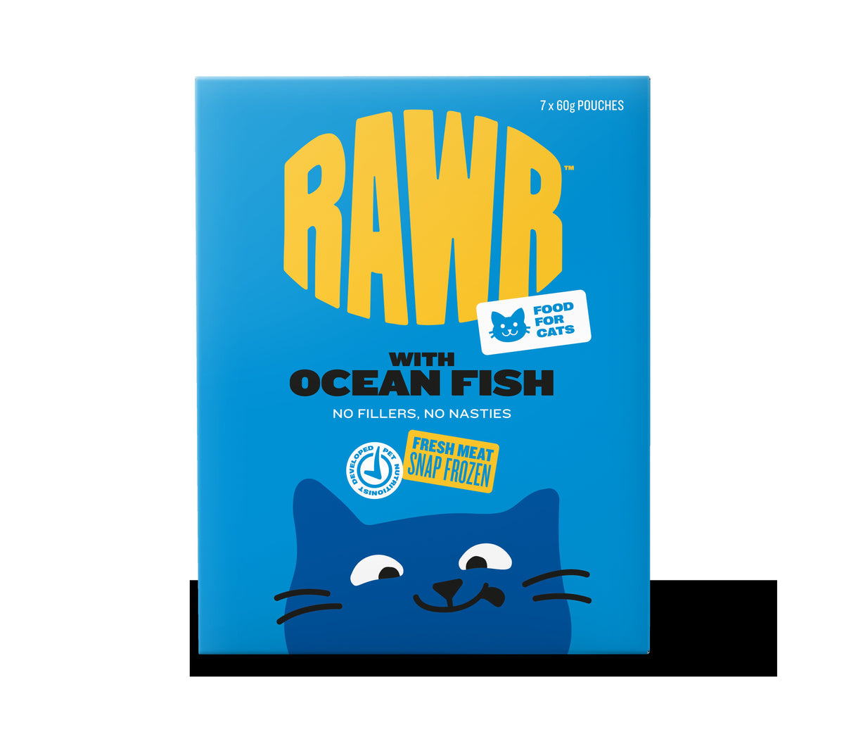 Rawr with Ocean Fish for Cats 7 x 60g carton, front of pack