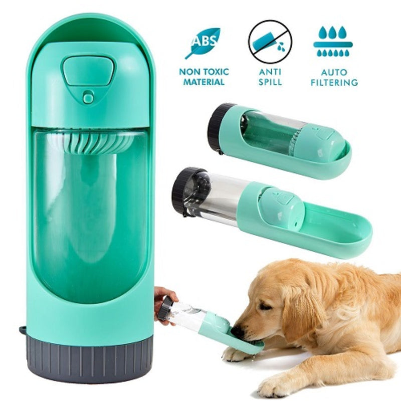 All Fur You Portable Dog Water Bottle 300ml - Green | PeekAPaw Pet Supplies