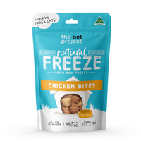The Pet Project Freeze Dried Dog Treats Chicken Bites - 50g | PeekAPaw Pet Supplies