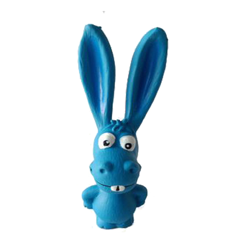 Paw Play latex donkey squeaky dog toy, side view