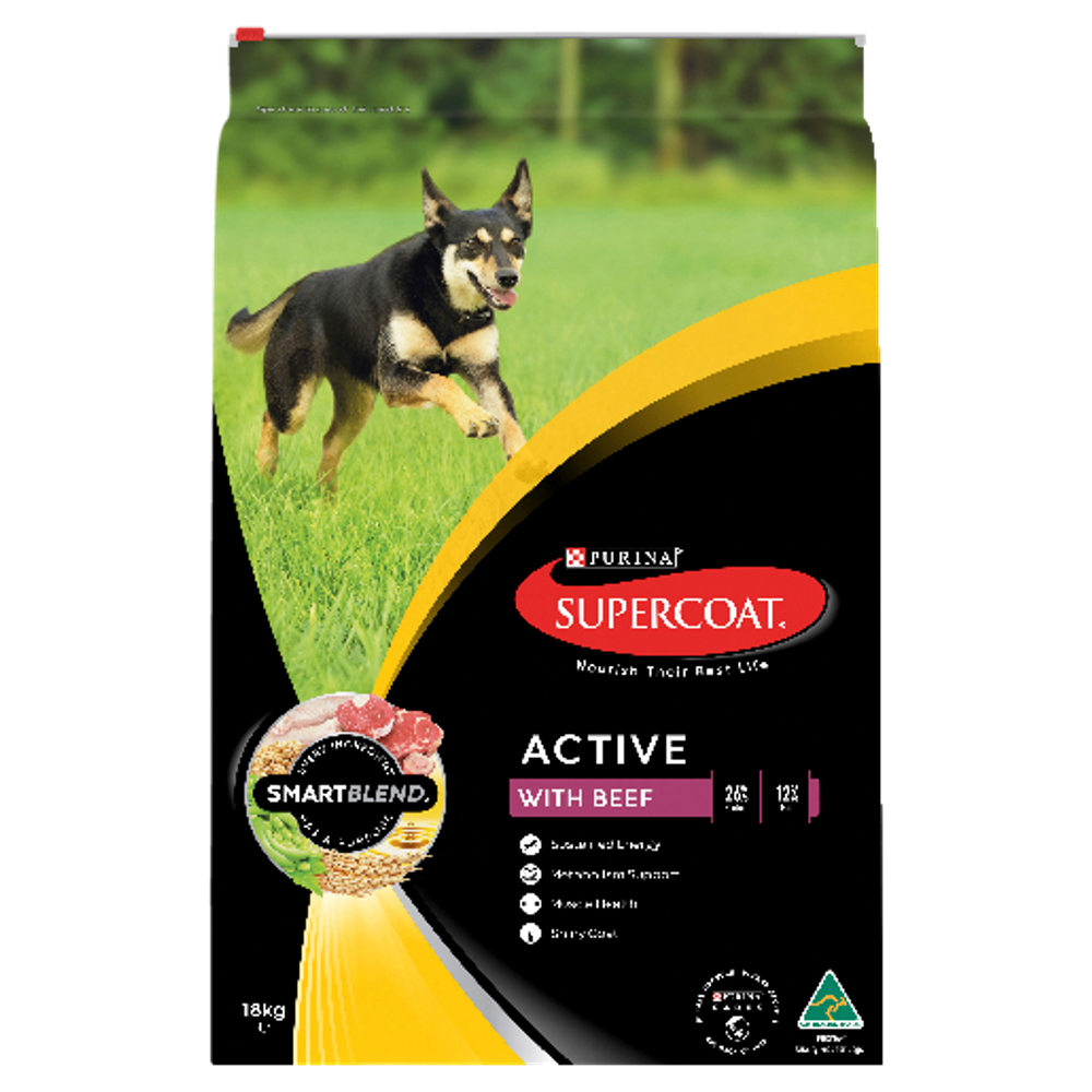 SUPERCOAT Adult Active Beef Dry Dog Food