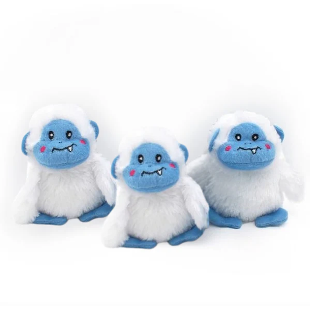 Zippy Paws Christmas Miniz 3-Pack Yetis Dog Toy