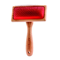 Artero Juliet slicker brush with long pins, wooden handle and red cushion pad