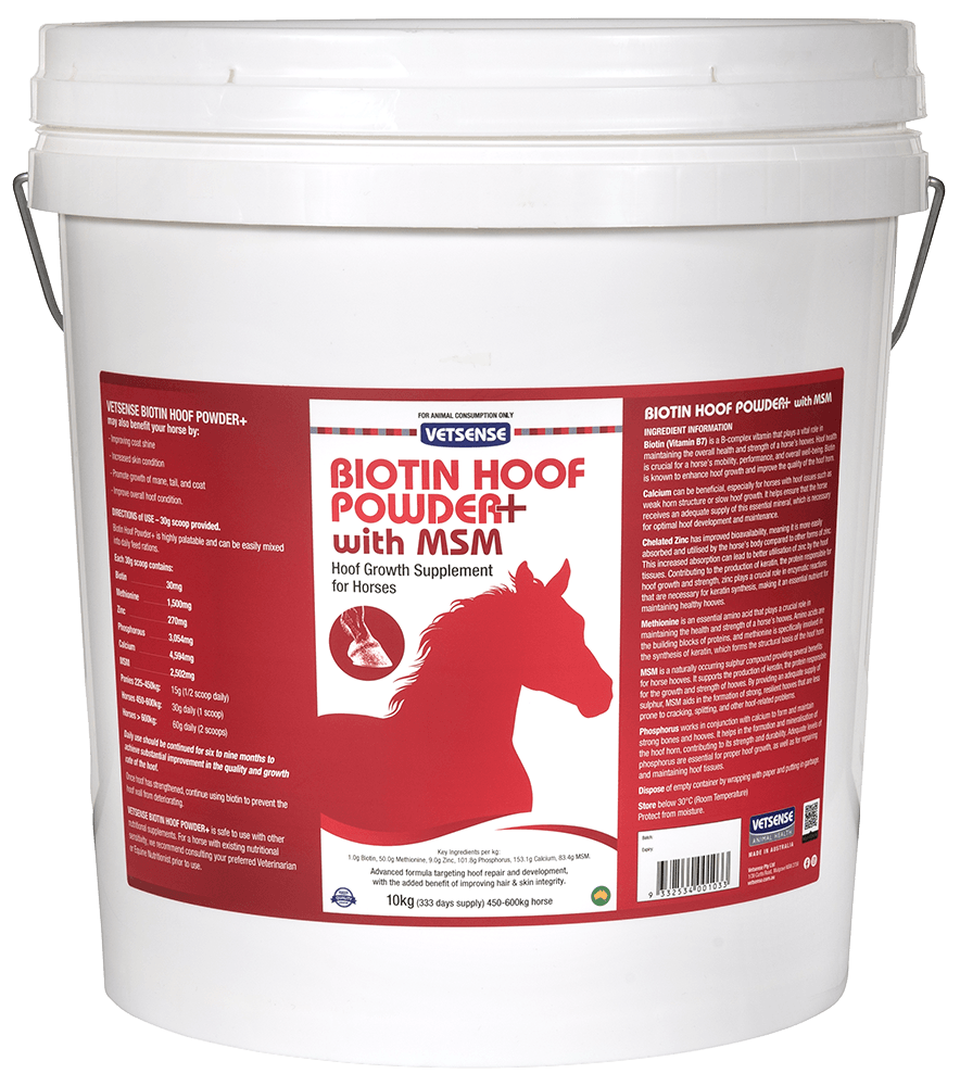 Vetsense Biotin Hoof Powder+ with MSM for Horses 10kg pack