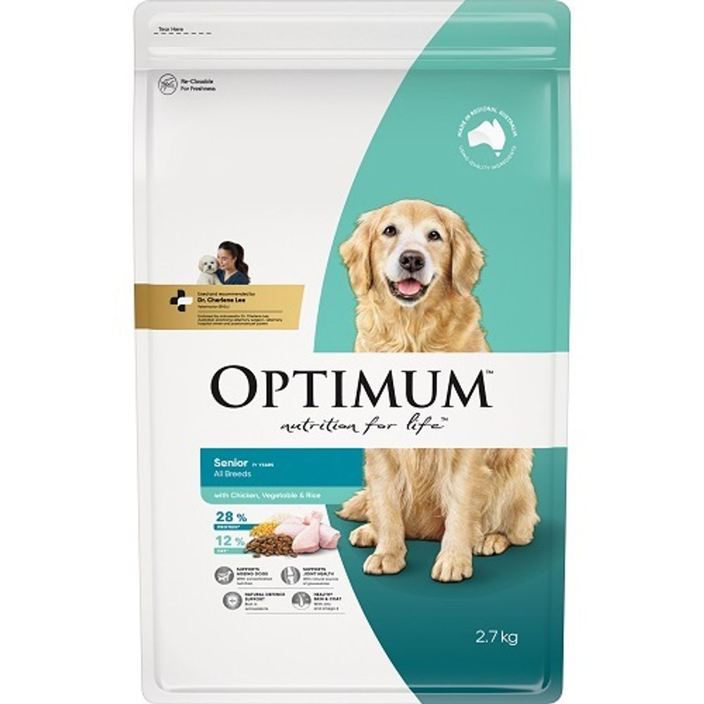 OPTIMUM Adult 7+ Chicken, Vegetables & Rice Dry Dog Food