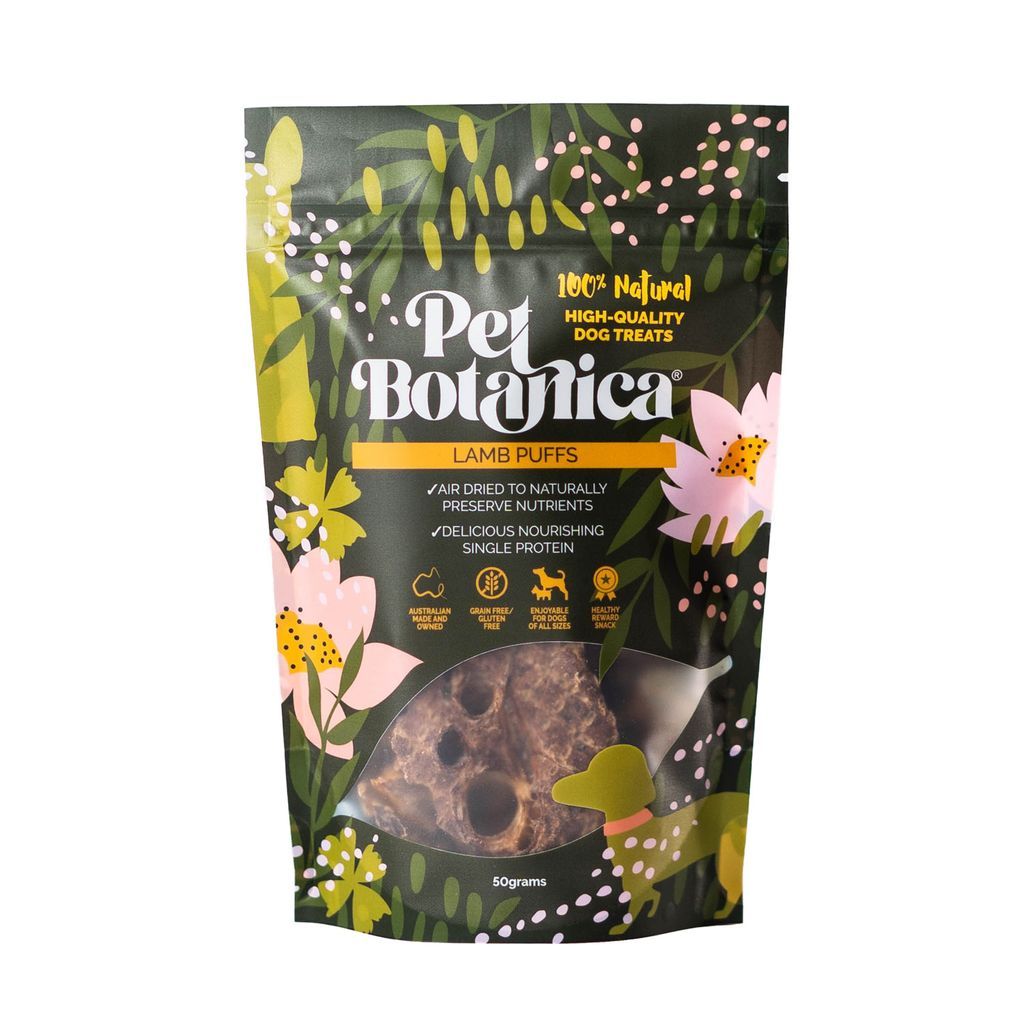 Pet Botanica Lamb Puffs Dog Treats pack front