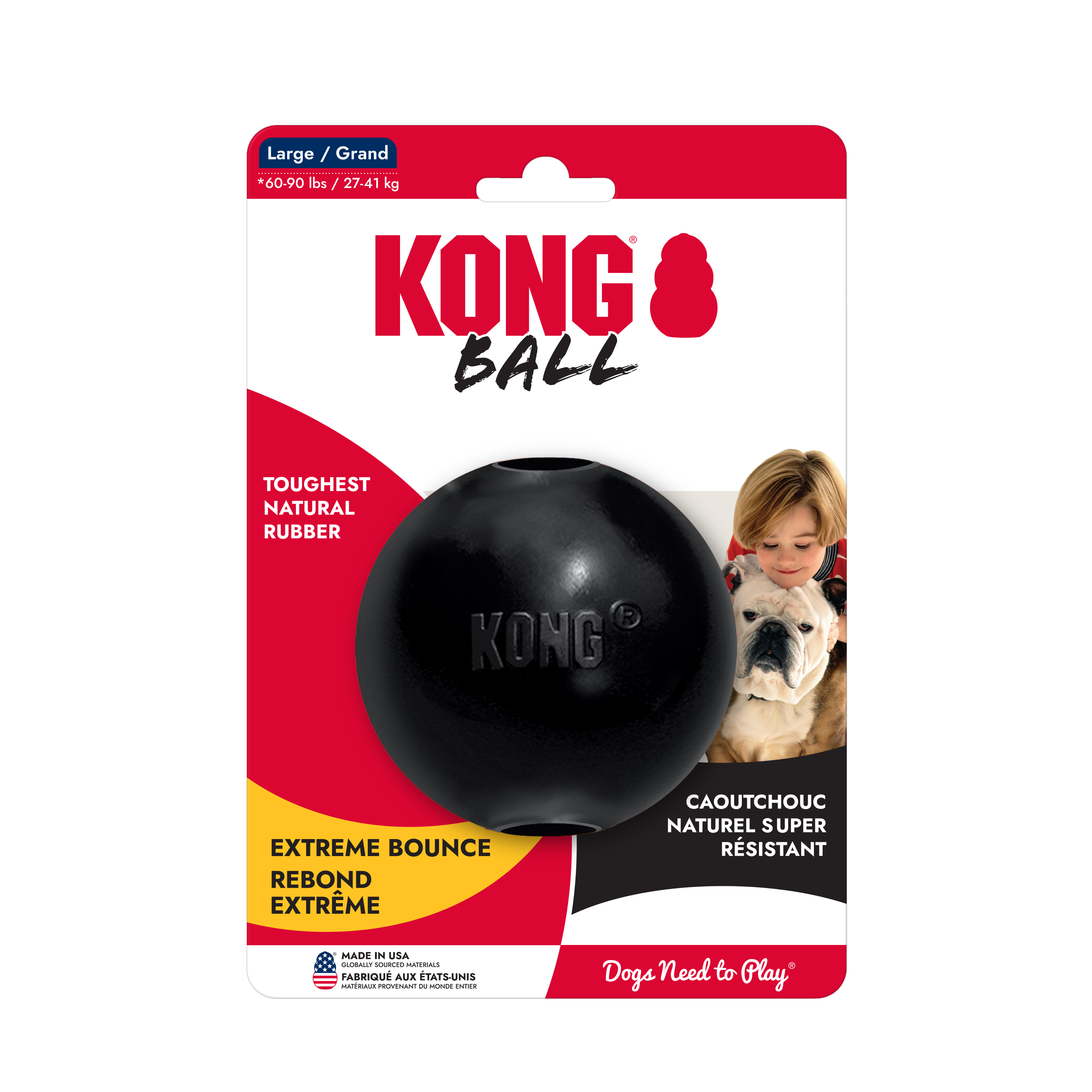 KONG Dog Toys Extreme Ball with Hole in its retail pack