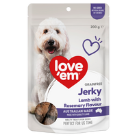 Love'em Lamb with Rosemary Jerky Dog Treats front of pack