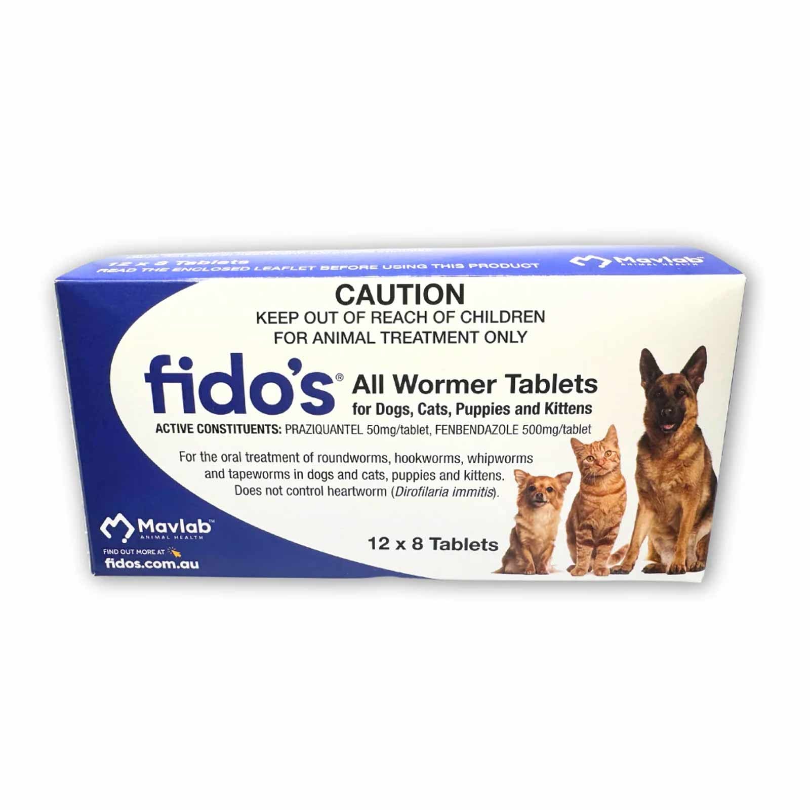 Fido's All Wormer Tablets 500mg for Dogs & Cats