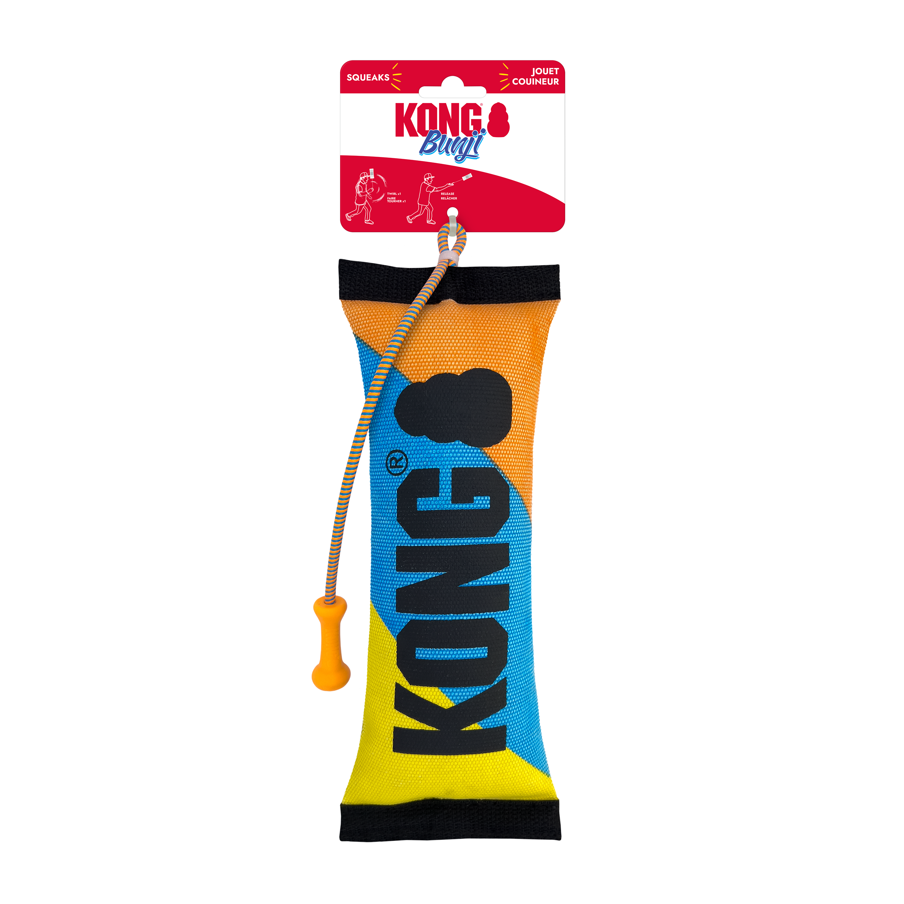 KONG Dog Toys Bunji High-Viz Bumper Assorted shown in its retail packaging