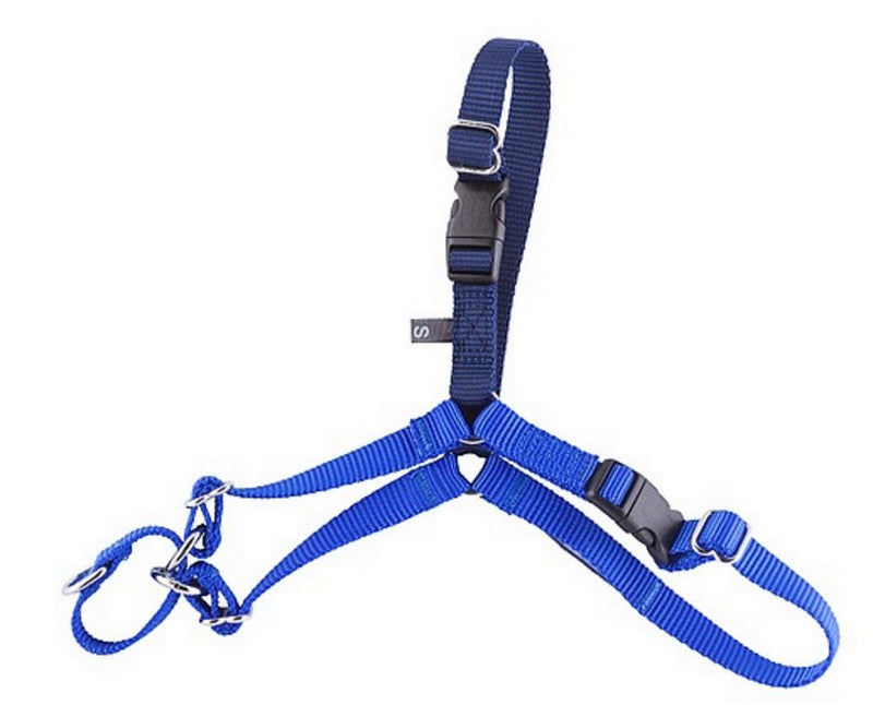 Gentle Leader Easy Walk dog harness in blue, Medium size pack