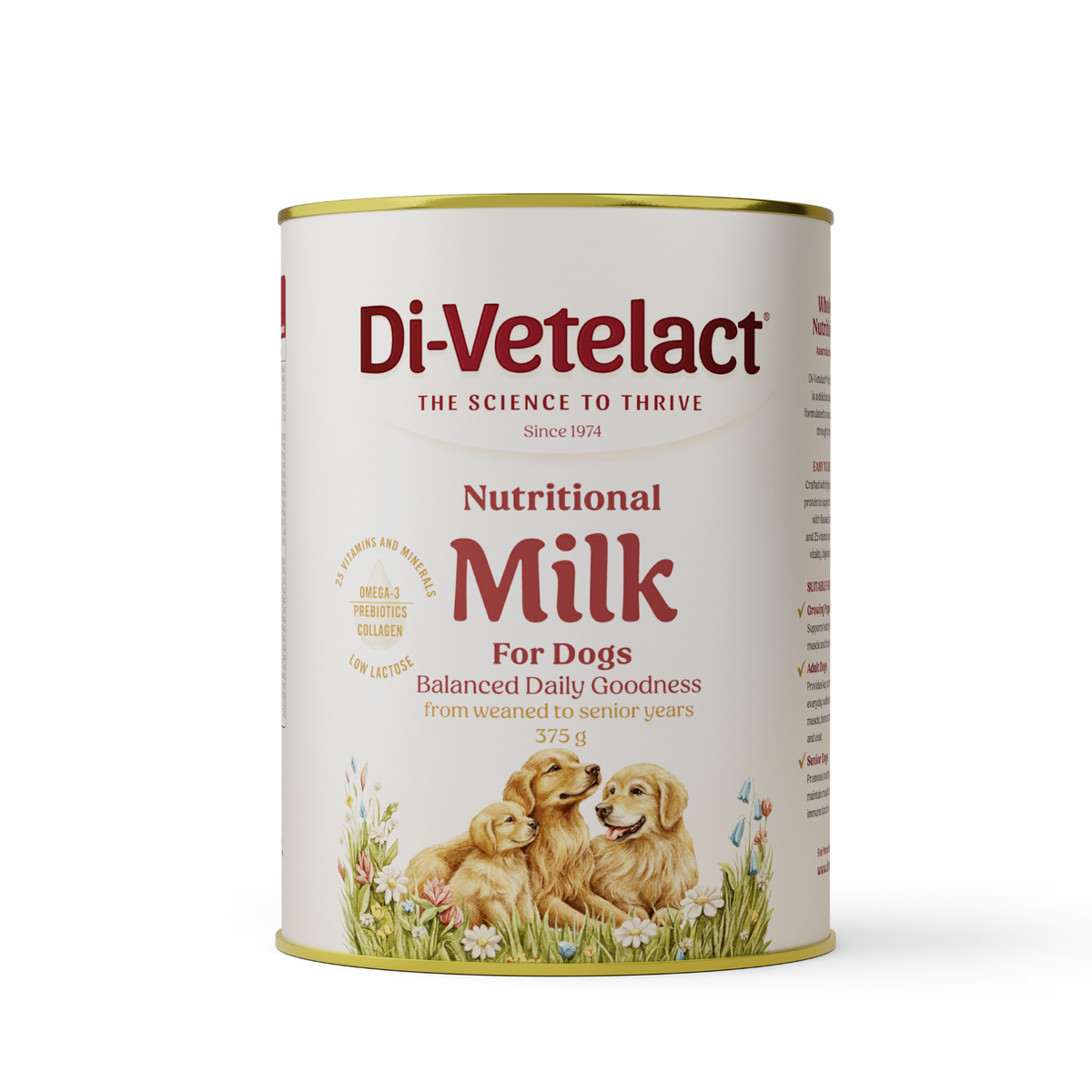 Di-Vetelact Nutritional Milk for Dogs 375g can