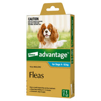 Advantage Flea Treatment for Dogs 4-10kg Aqua – 1 pipette pack, front