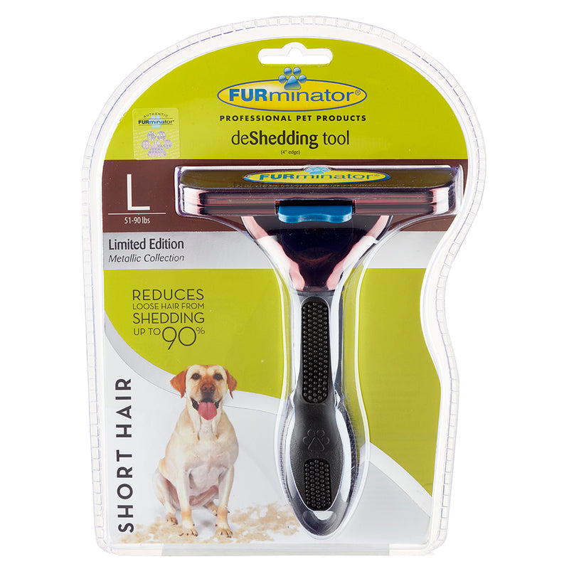 FURminator Undercoat deShedding Tool for Dogs - Large Short Hair (Metallic Collection) | PeekAPaw Pet Supplies