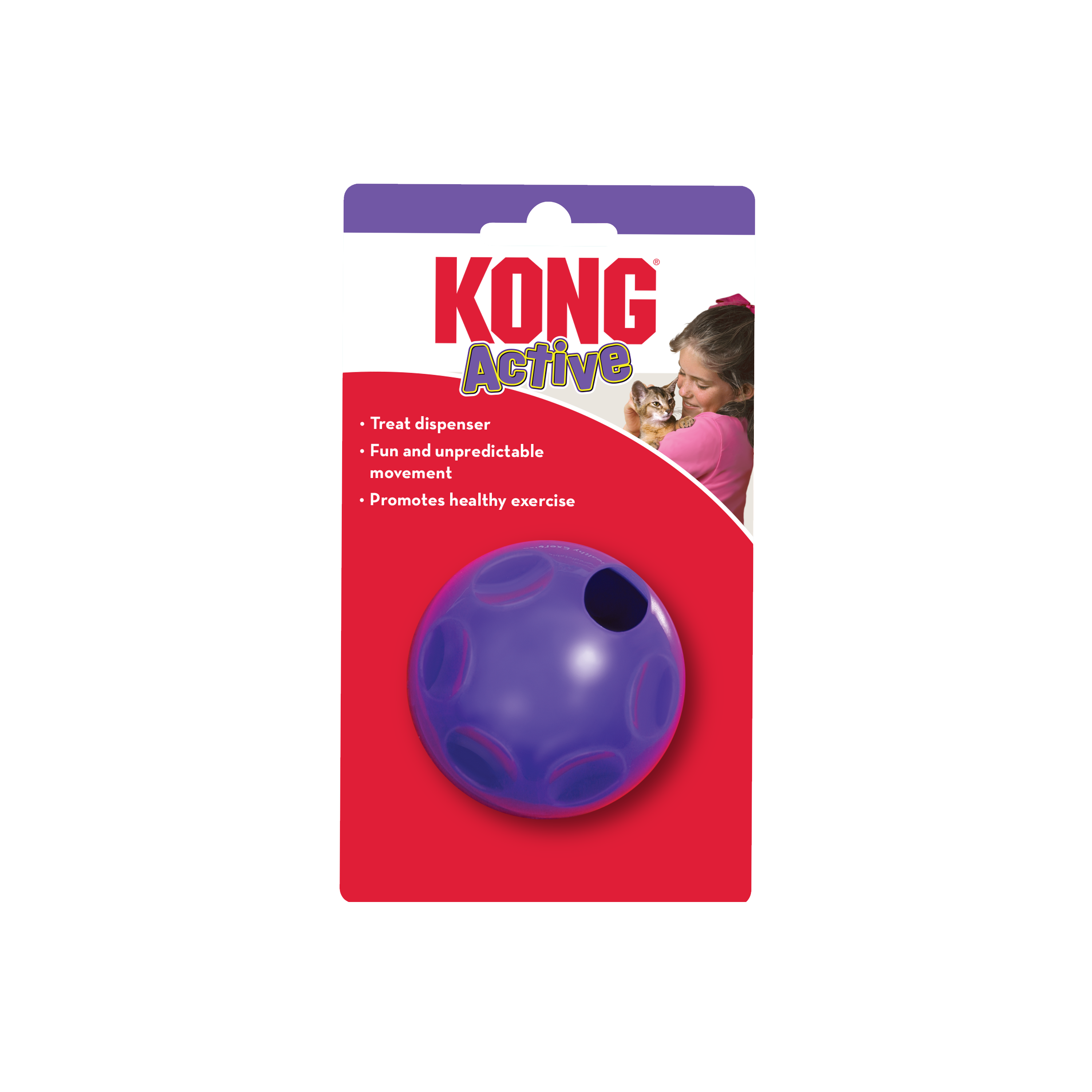 KONG Cat Toys Treat Dispensing Ball in retail packaging