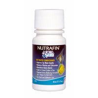 Nutrafin Aqua Plus tap water conditioner in a 30ml bottle with the blue Aqua Plus label