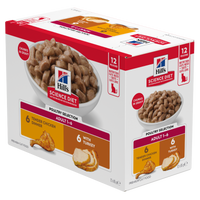 Retail box of Hill's Science Diet Adult Poultry Selection cat food pouches, 12 pouches