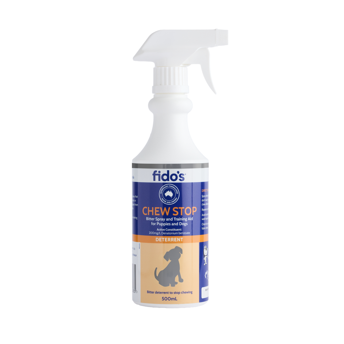 Fido's Chew Stop Spray 500 mL bottle, front of pack