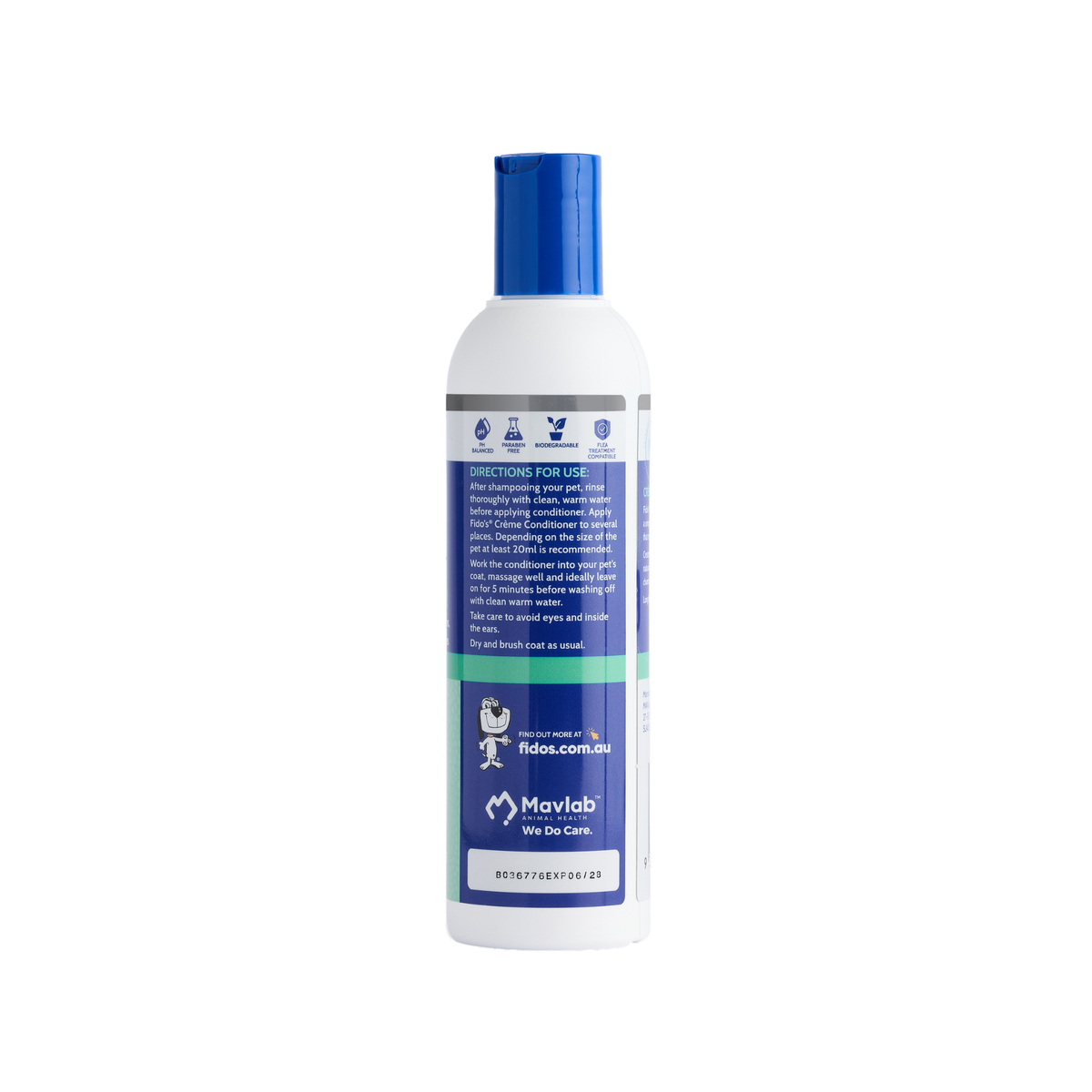 Fido's Creme Conditioner 250 mL bottle, right side of pack