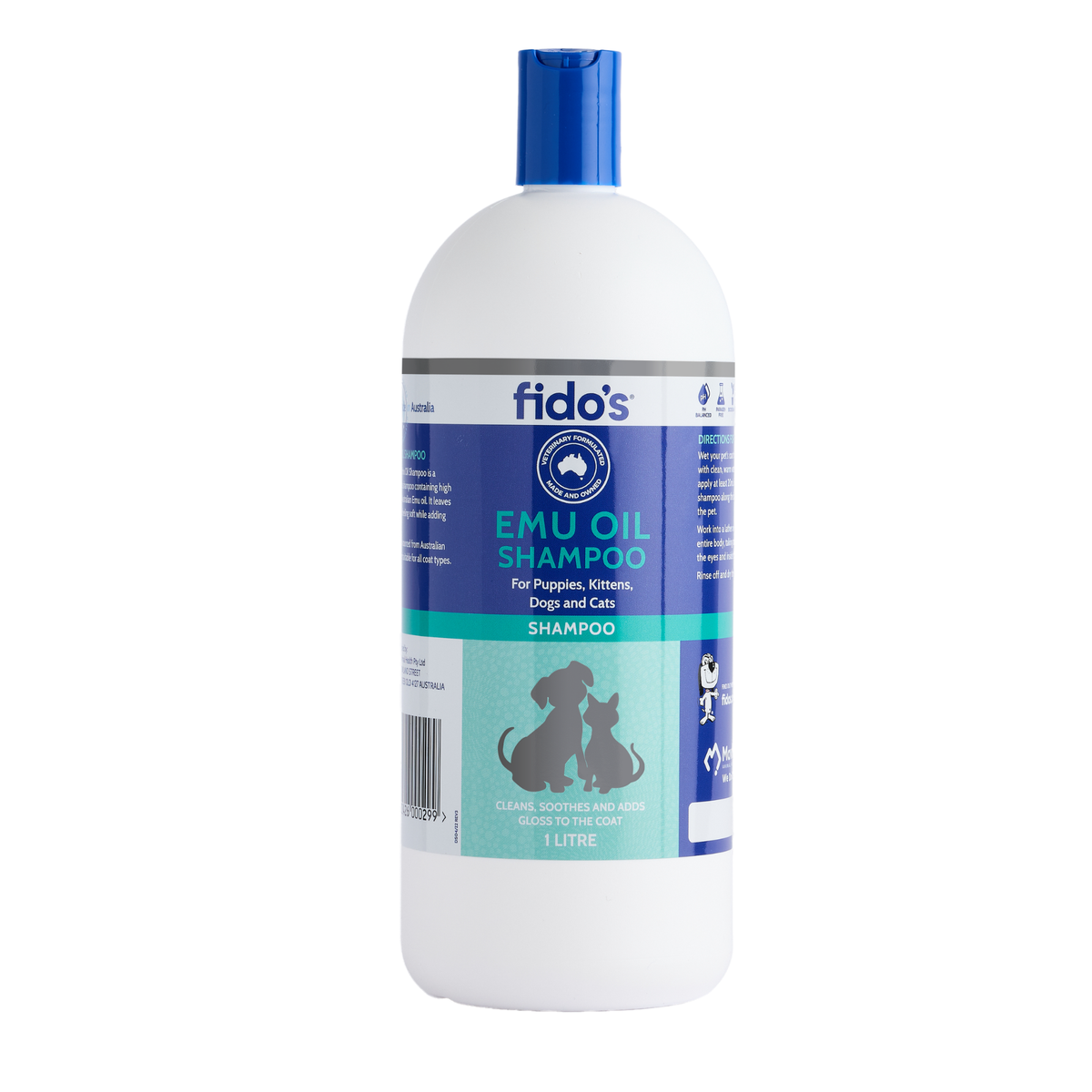 Fido's Emu Oil Shampoo 1 L bottle, front of pack