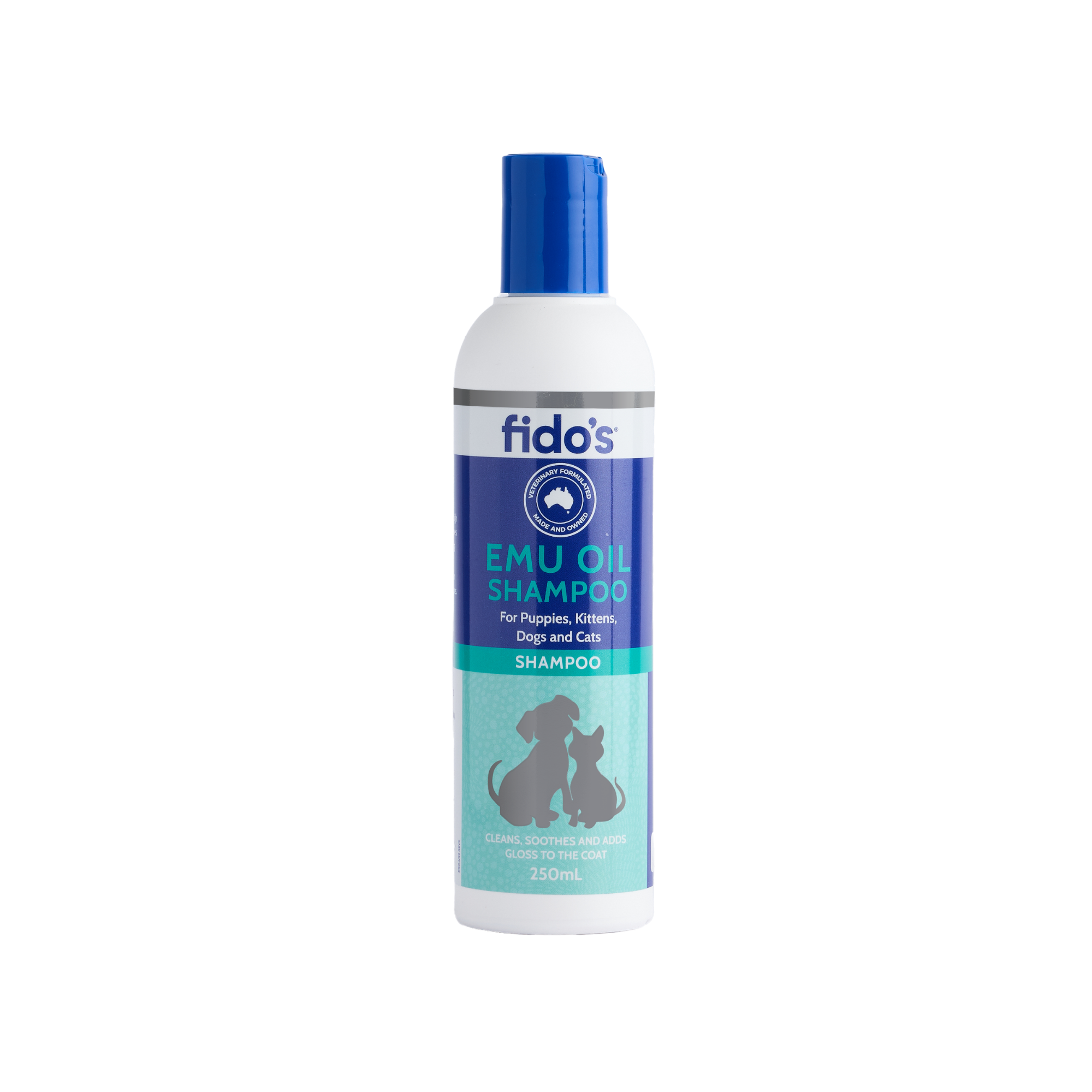 Fido's Emu Oil Shampoo for dogs and cats 250 mL bottle, front of pack