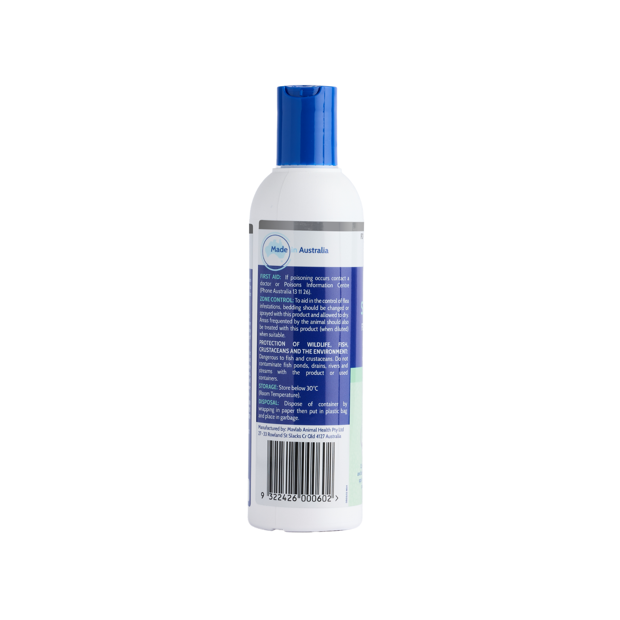 Fido's Flea Shampoo 250 mL bottle, left side of pack
