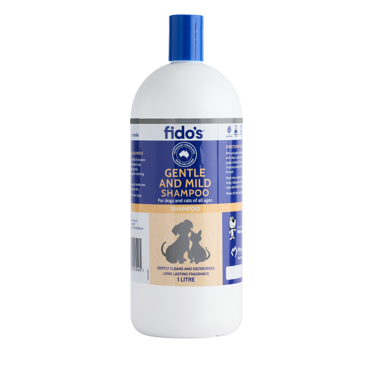 Fido's Gentle and Mild Shampoo 1 L bottle, front of pack