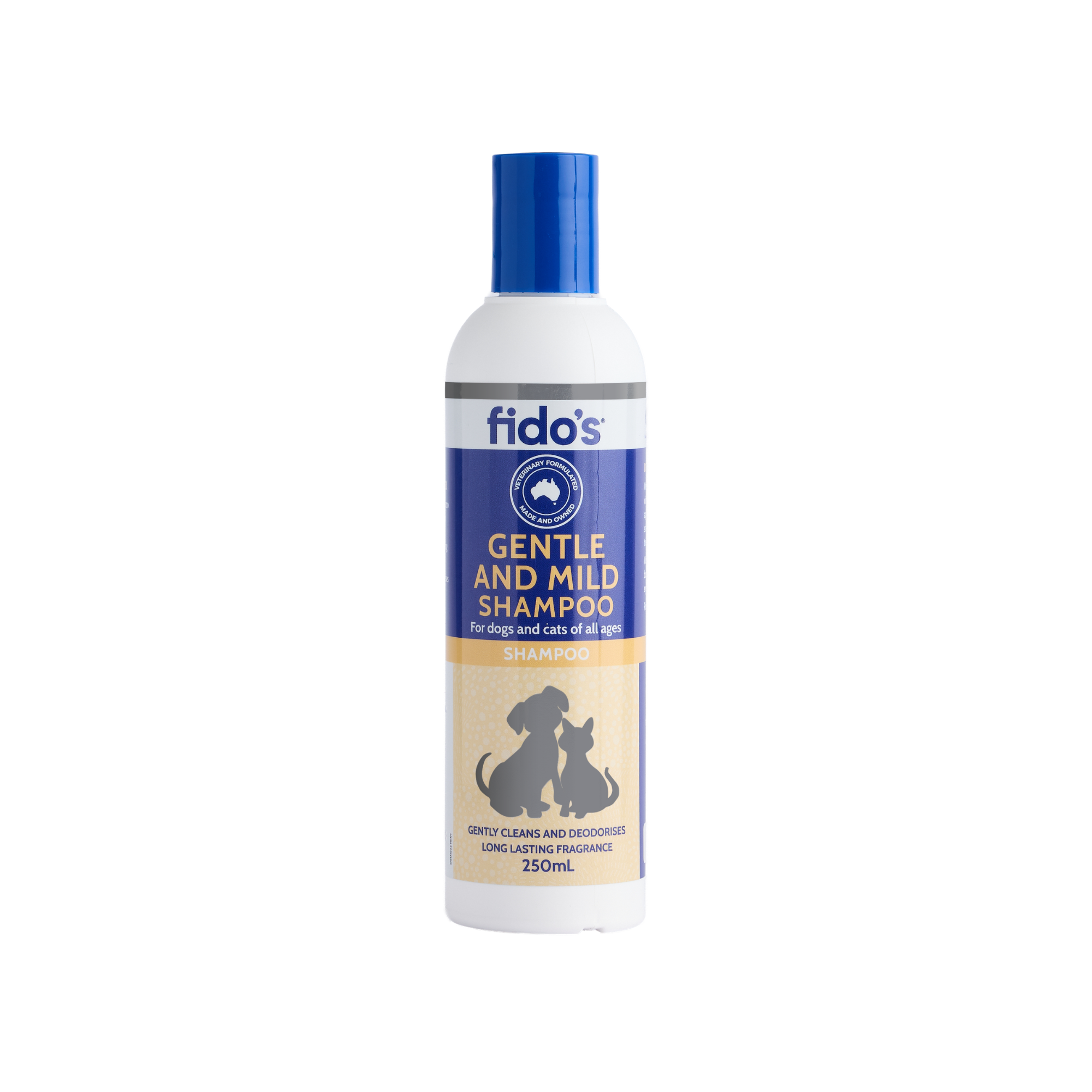 Fido's Gentle and Mild Shampoo with baking soda for dogs and cats 250 mL bottle, front of pack