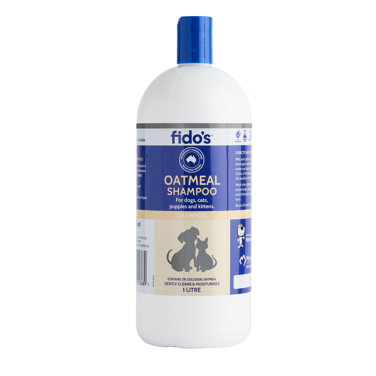 Fido's Oatmeal Shampoo 1 L bottle, front of pack