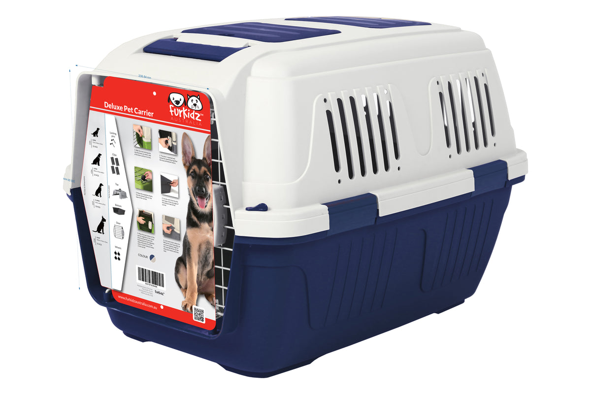 FurKidz Deluxe Giant Animal Carrier with Handle & Wheels 82 X 57 X 60cm - Default Title | PeekAPaw Pet Supplies