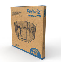 FurKidz Tube Wire Animal Enclosure Black 8 Panels 100 X 80cm - Default Title | PeekAPaw Pet Supplies