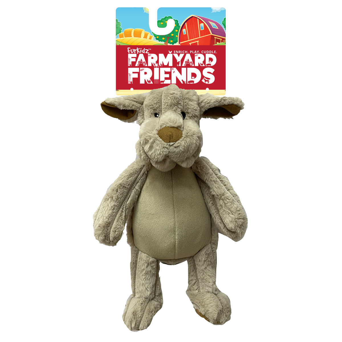 FurKidz Dog Toys Farmyard Friends Dog - 40cm | PeekAPaw Pet Supplies
